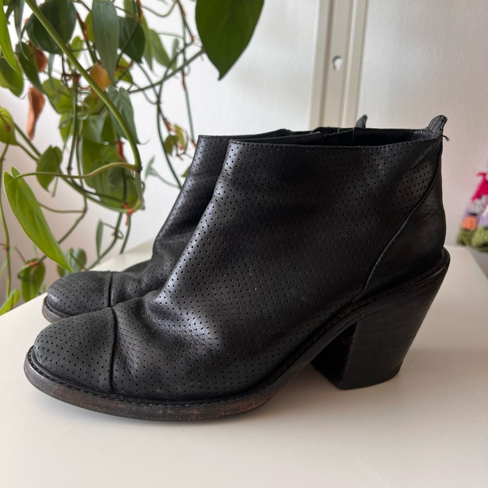 Rachel Comey Black Perforated Ankle Booties - Picture 2 of 7